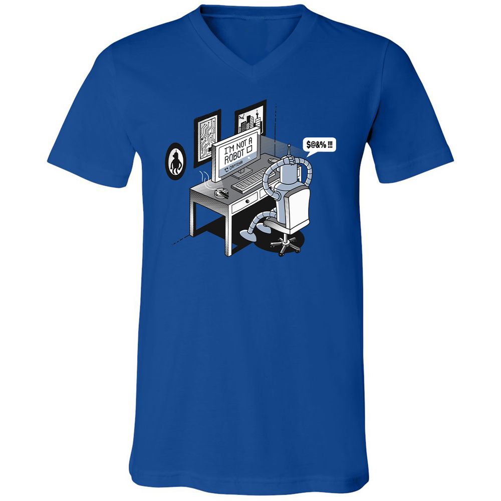 Unisex V-Neck T-Shirt - T6VA6F1U - True Royal - 4