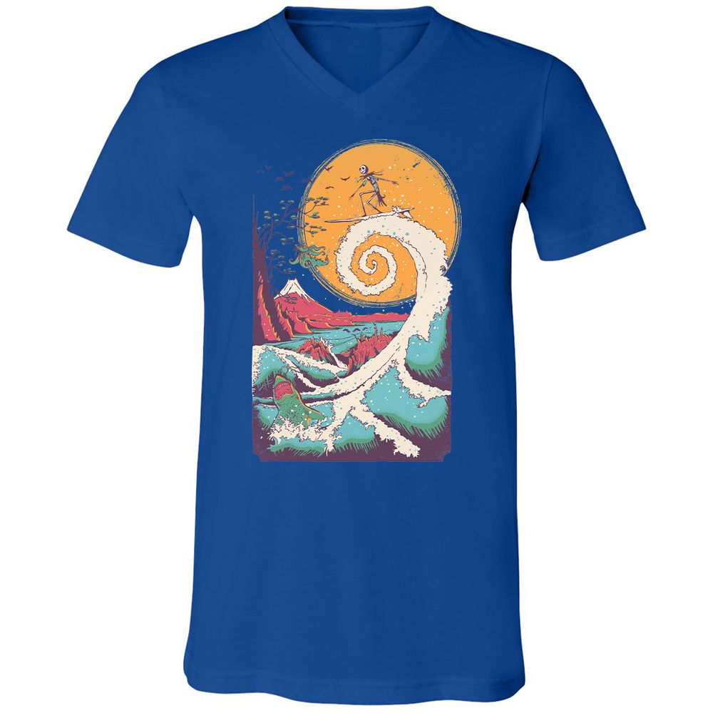Unisex V-Neck T-Shirt - 5FHYNHPJ - True Royal - 4