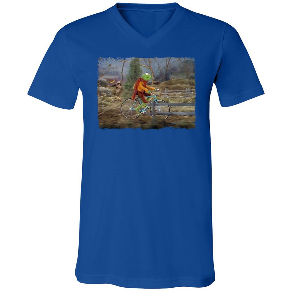 Unisex V-Neck T-Shirt - GNDHAHKS - True Royal - 4