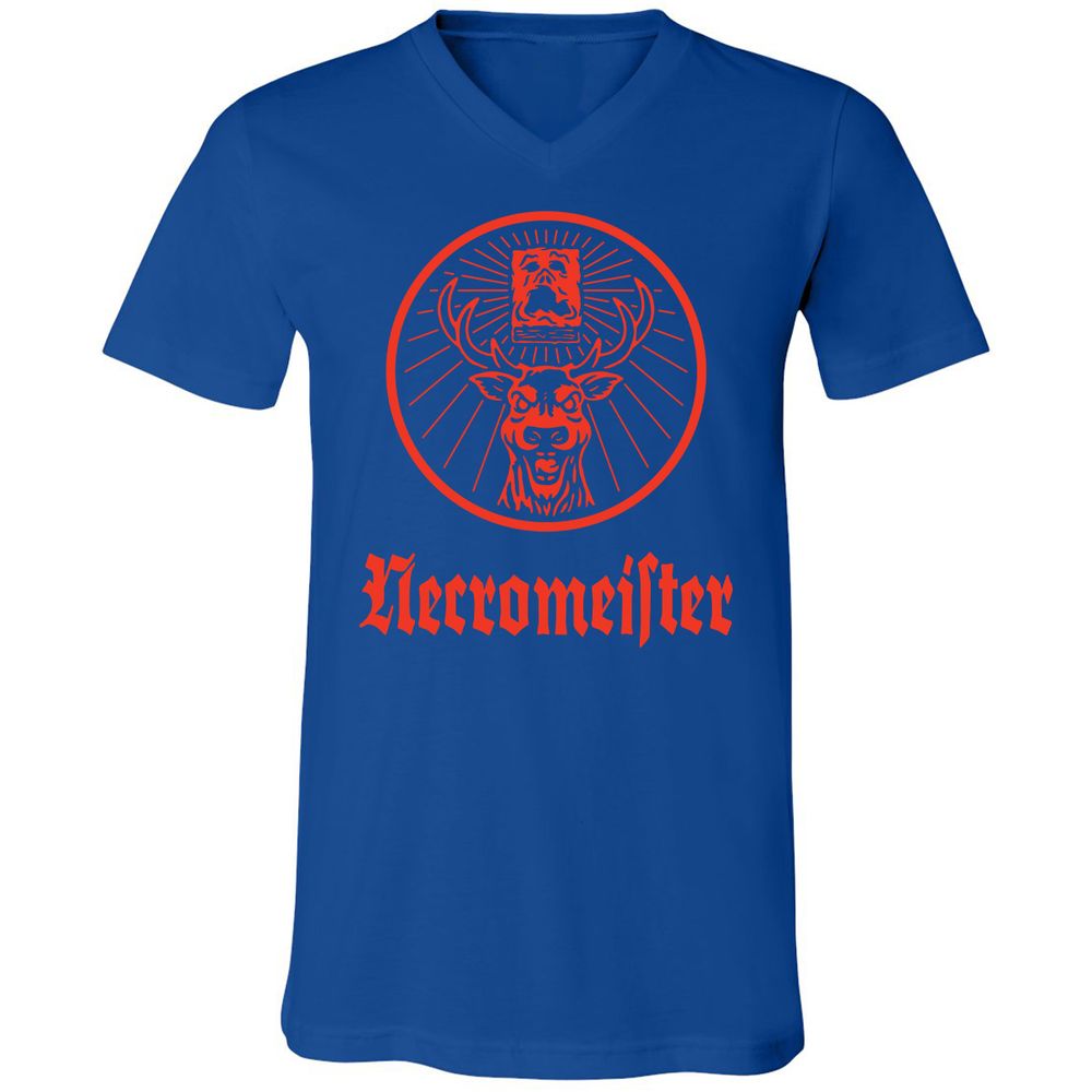 Unisex V-Neck T-Shirt - TVZFM4XH - True Royal - 4