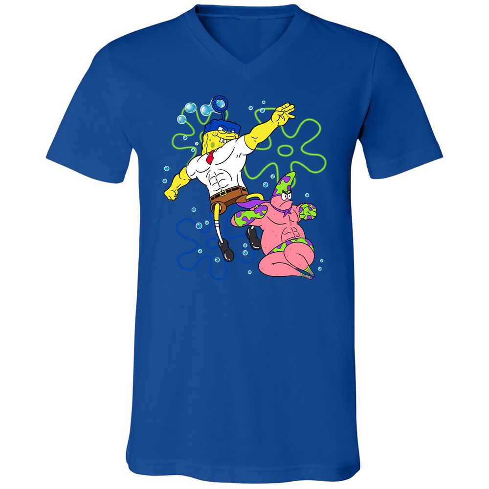 Unisex V-Neck T-Shirt - 8RRK6HKW - True Royal - 4