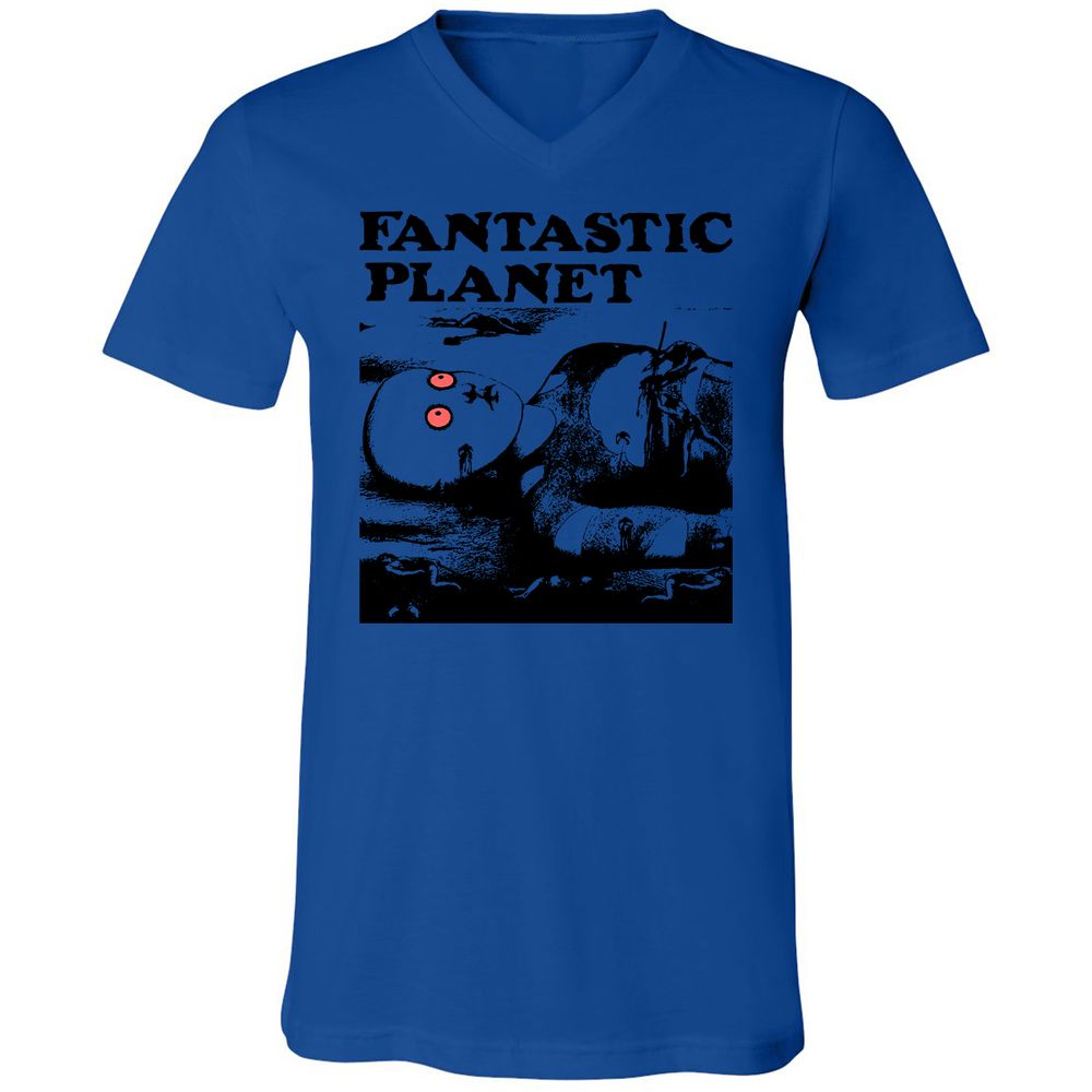Unisex V-Neck T-Shirt - YMRHKNYJ - True Royal - 4