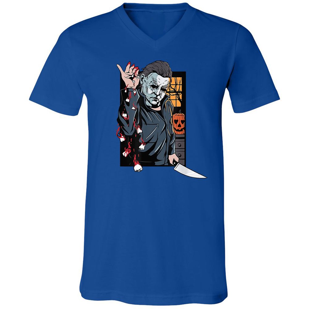 Unisex V-Neck T-Shirt - QGENDHGJ - True Royal - 4