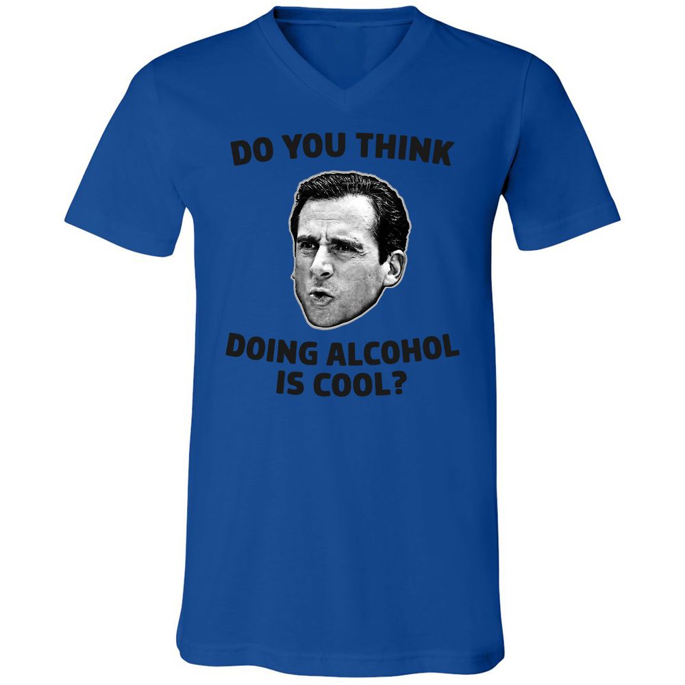 Unisex V-Neck T-Shirt - W64WGUKF - True Royal - 4