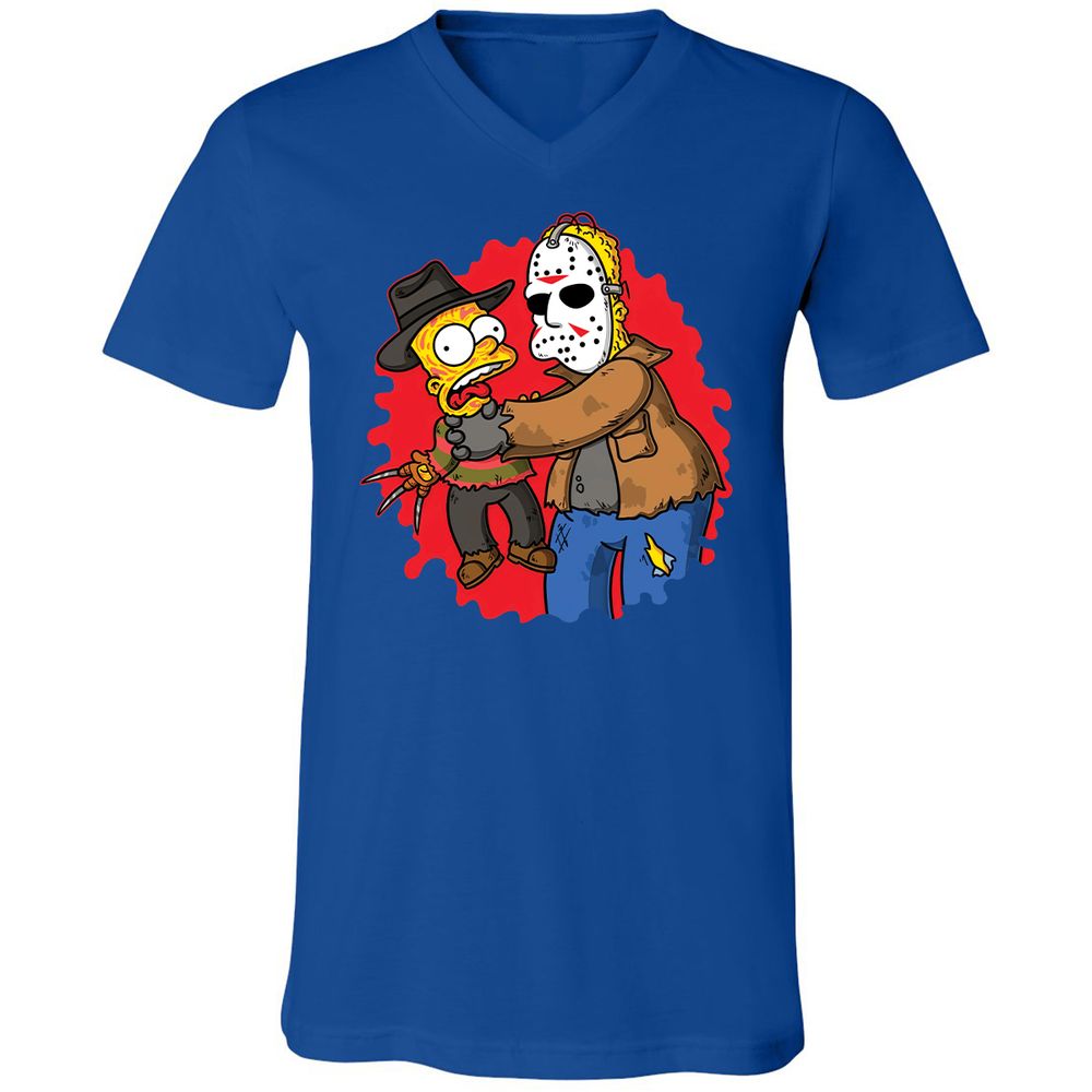 Unisex V-Neck T-Shirt - HCZ94N56 - True Royal - 4
