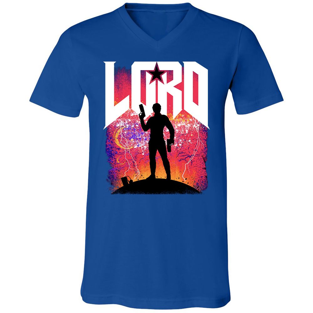 Unisex V-Neck T-Shirt - QVZ86QZ3 - True Royal - 4