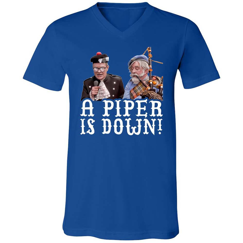 Unisex V-Neck T-Shirt - DAH4F6GJ - True Royal - 4