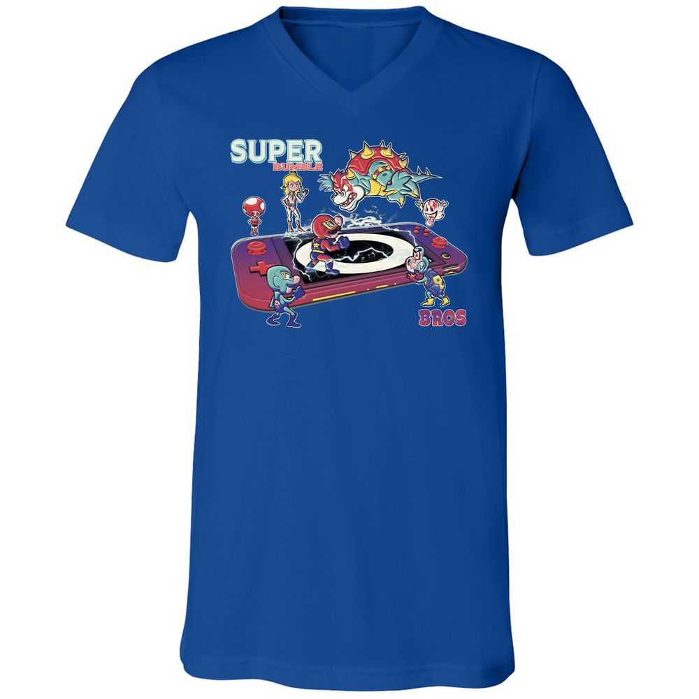 Unisex V-Neck T-Shirt - 8TKV3GJQ - True Royal - 4