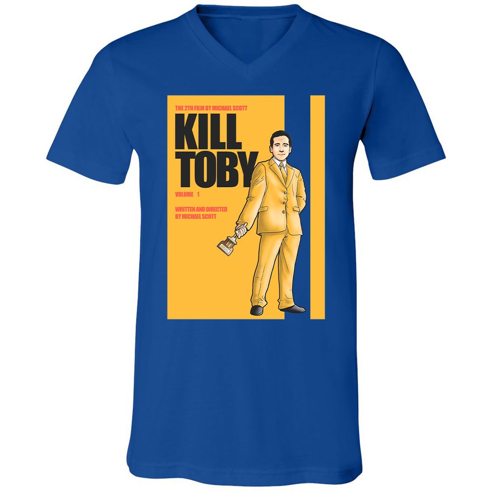 Unisex V-Neck T-Shirt - DFE1HZ8K - True Royal - 4