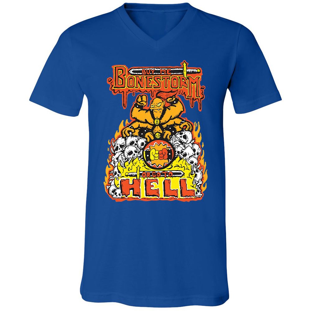 Unisex V-Neck T-Shirt - X4Y1QR2M - True Royal - 4