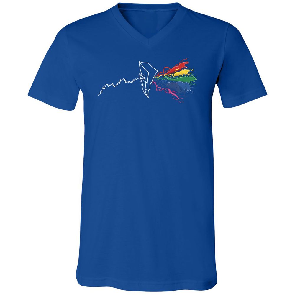 Unisex V-Neck T-Shirt - EM1HK1K8 - True Royal - 4