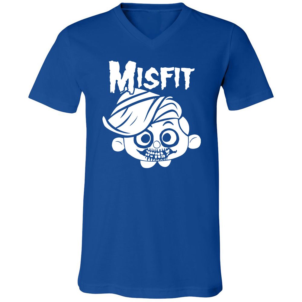 Unisex V-Neck T-Shirt - C7N4TVS4 - True Royal - 4