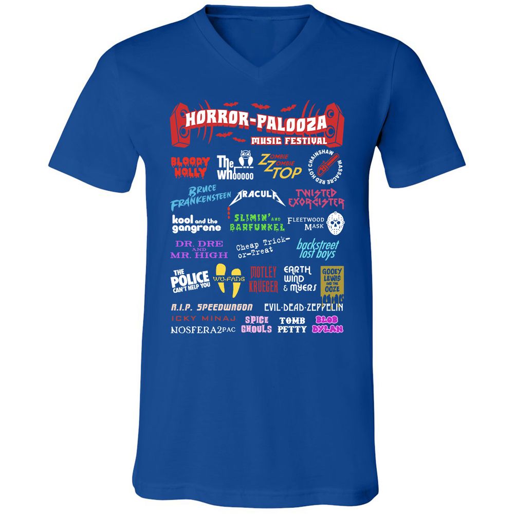 Unisex V-Neck T-Shirt - Y9S25CJW - True Royal - 4