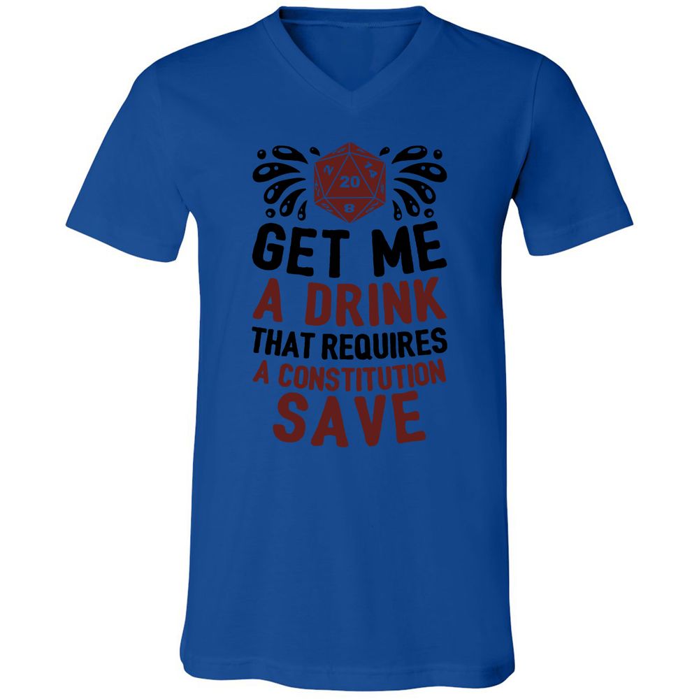 Unisex V-Neck T-Shirt - RH4HDHDR - True Royal - 4