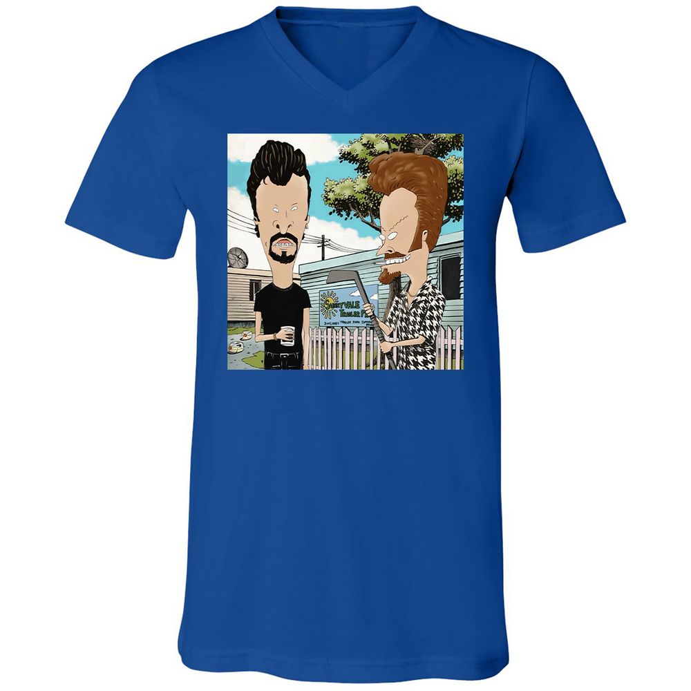 Unisex V-Neck T-Shirt - RGEPDWUW - True Royal - 4