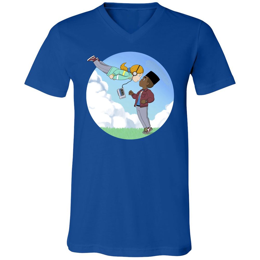 Unisex V-Neck T-Shirt - YQL1LWXH - True Royal - 4
