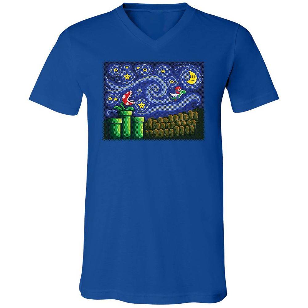 Unisex V-Neck T-Shirt - YNM6H4ZE - True Royal - 4
