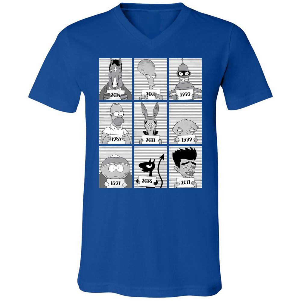 Unisex V-Neck T-Shirt - 1KDQWHJY - True Royal - 4