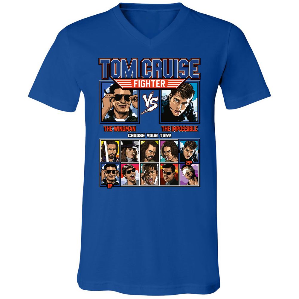 Unisex V-Neck T-Shirt - A1P5KMJH - True Royal - 4