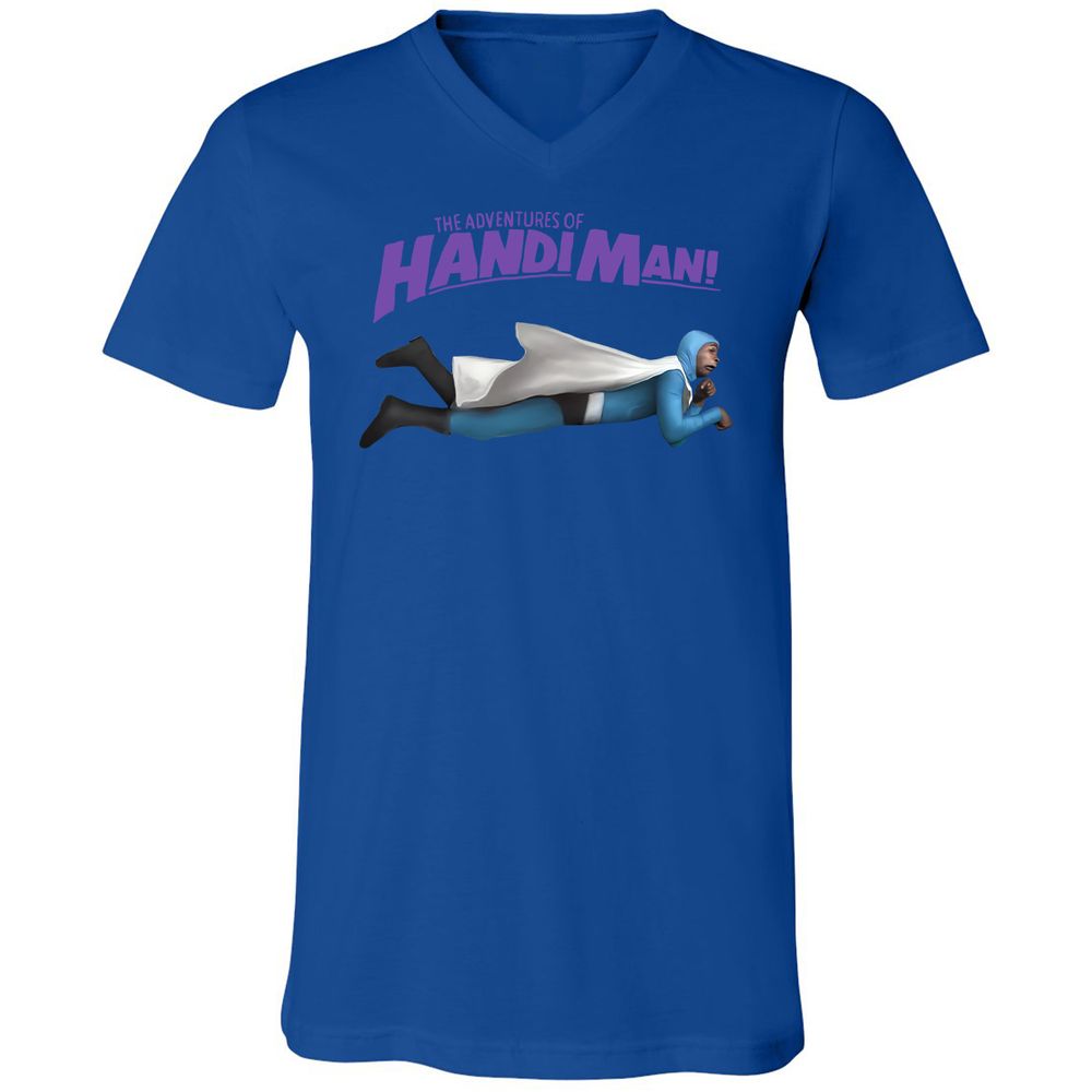 Unisex V-Neck T-Shirt - 6UEEKG3V - True Royal - 4