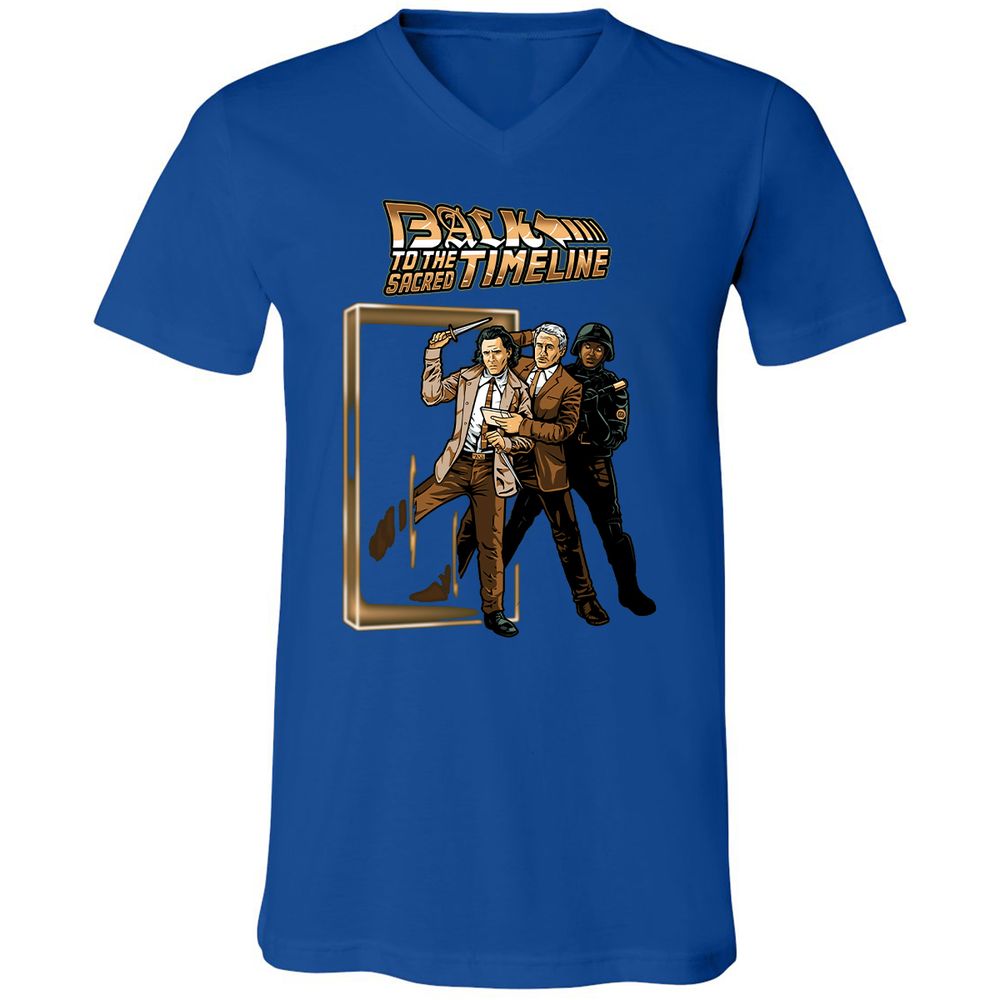 Unisex V-Neck T-Shirt - KJY83S2Q - True Royal - 4