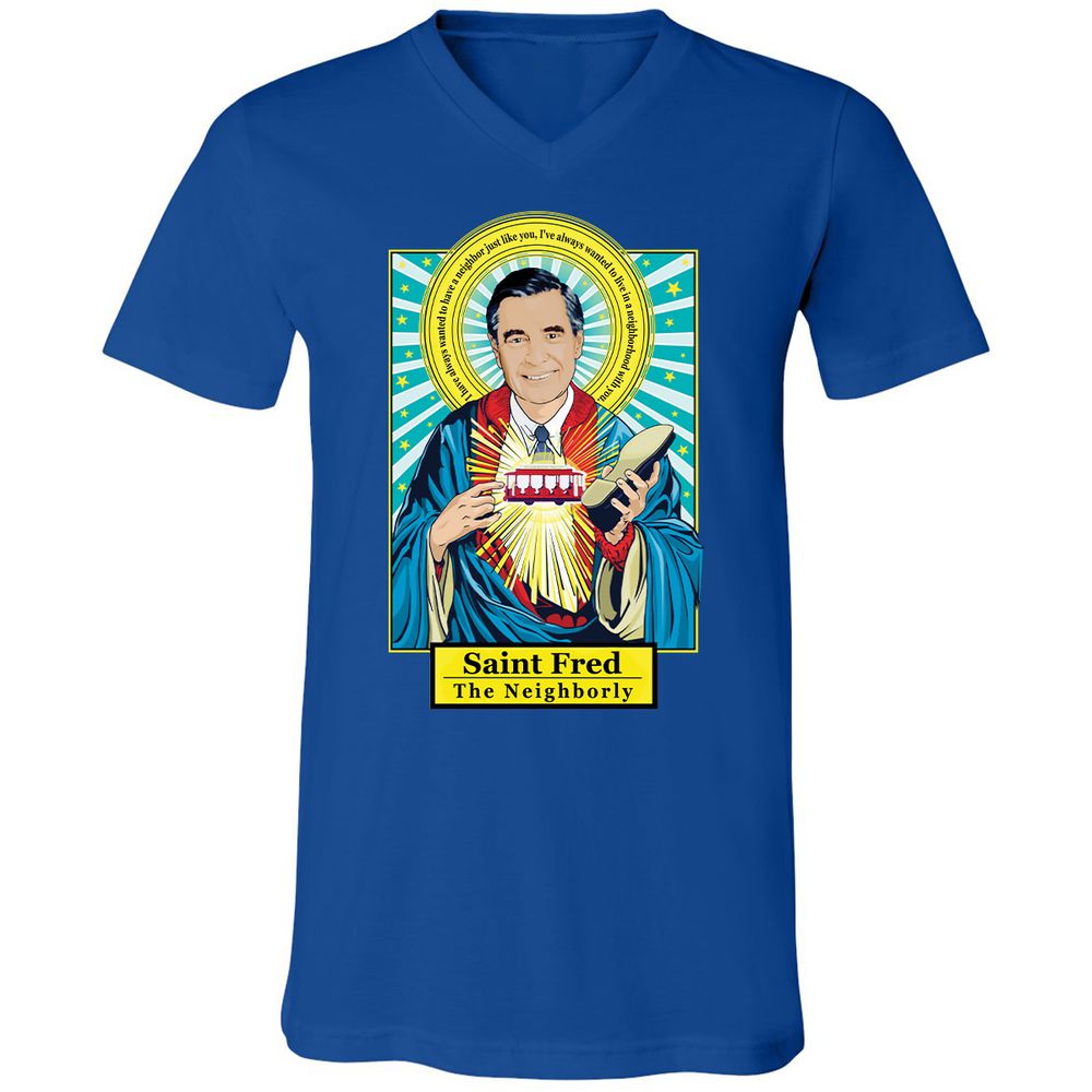 Unisex V-Neck T-Shirt - LCTVDF6Y - True Royal - 4