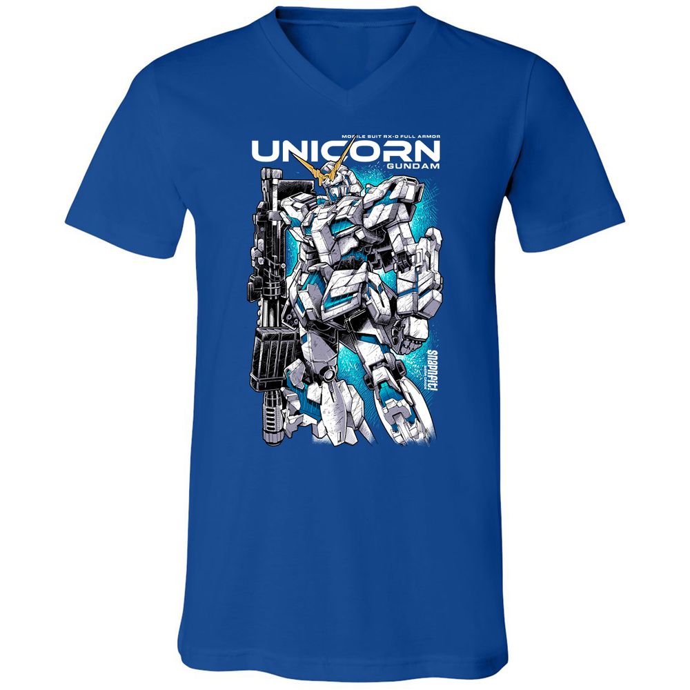 Unisex V-Neck T-Shirt - EEEMHEEJ - True Royal - 4