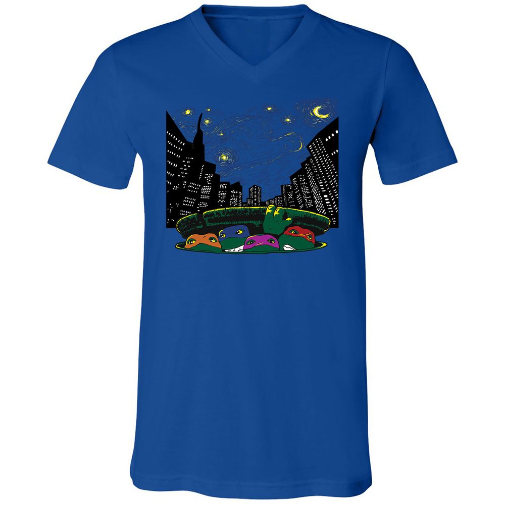 Unisex V-Neck T-Shirt - RBDQT7AU - True Royal - 4