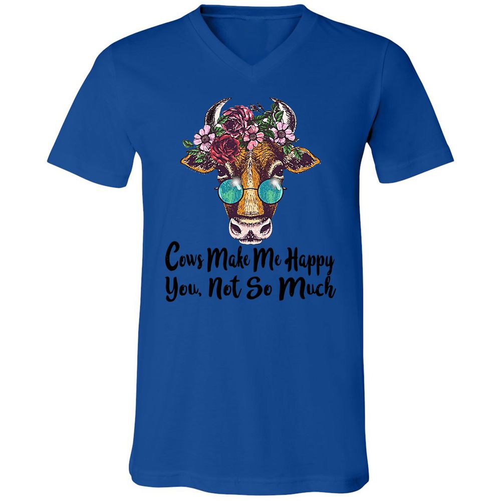Unisex V-Neck T-Shirt - EK5NPE4F - True Royal - 4