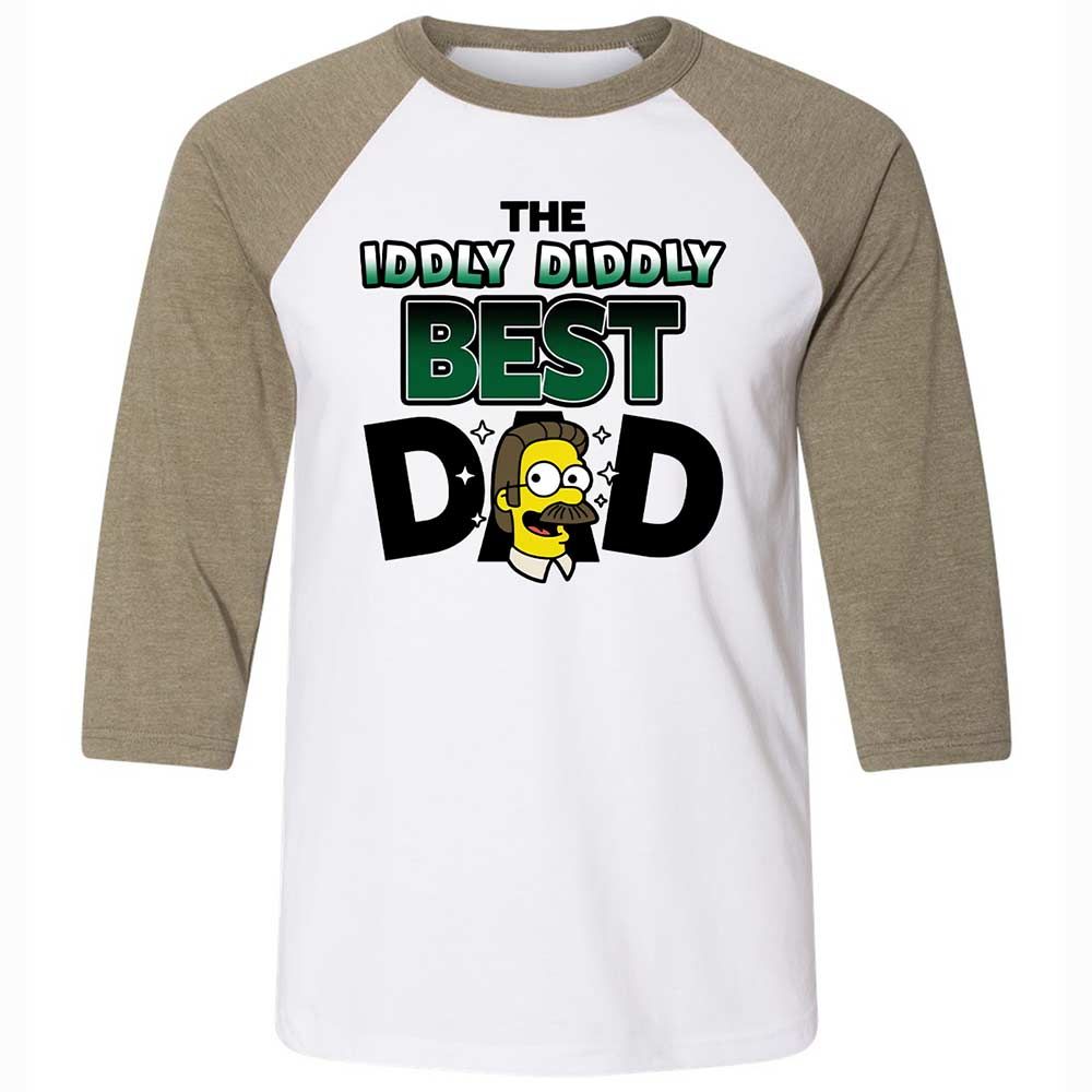 The Iddly diddly best dad - White/Heather Olive - 4