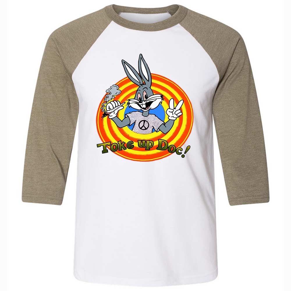 Unisex 3/4 Baseball Tee - 5B7PTPAM - White/Heather Olive - 4