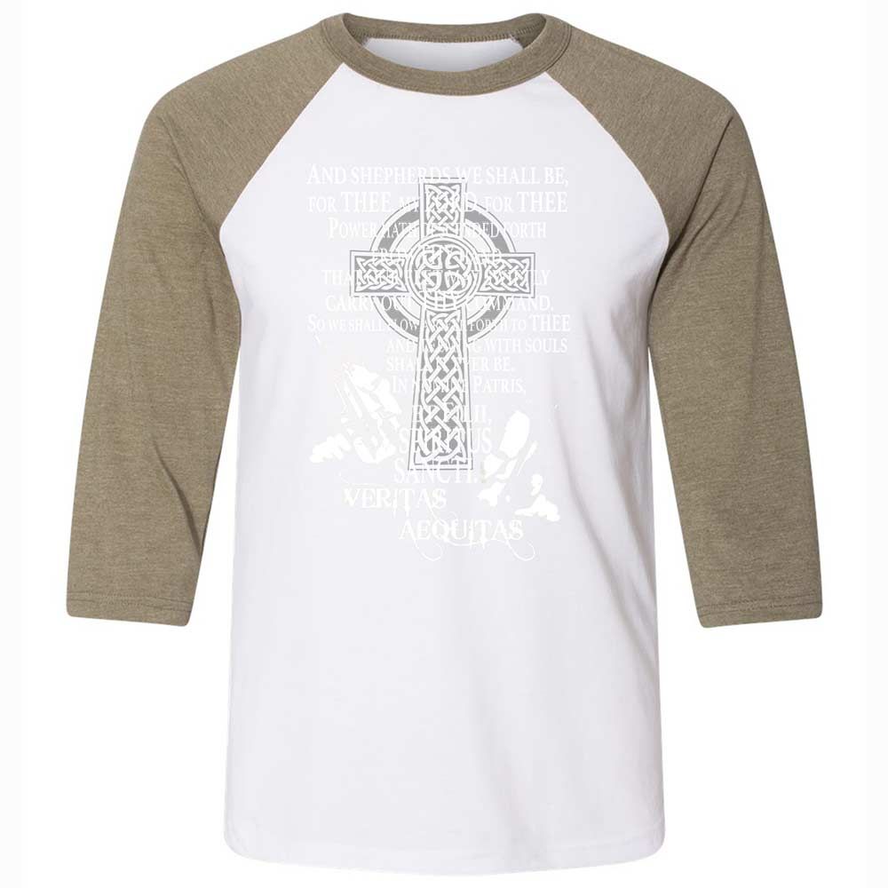 Unisex 3/4 Baseball Tee - TL8V86G1 - White/Heather Olive - 4