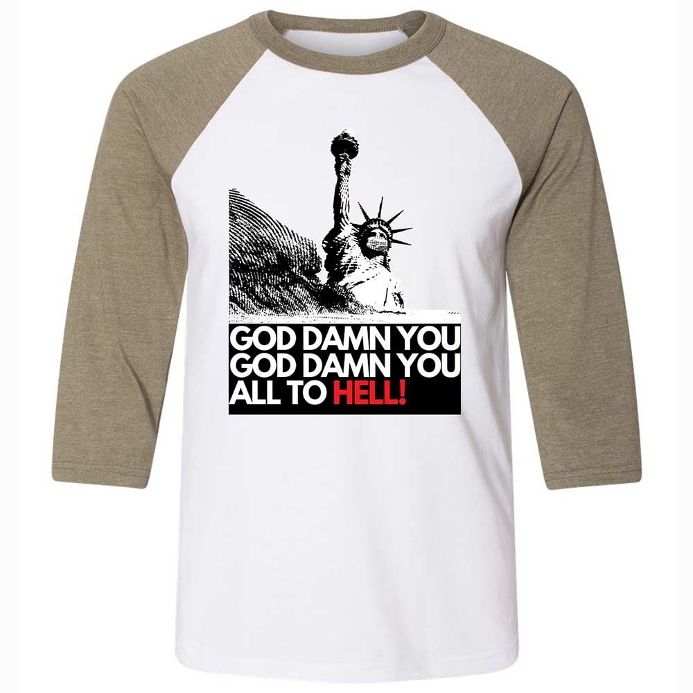 God damn you all to hell! - White/Heather Olive - 4