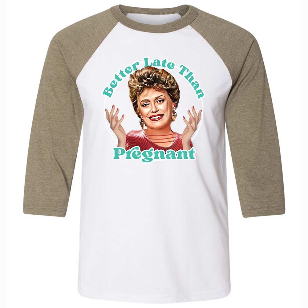 Better late than pregnant - White/Heather Olive - 4