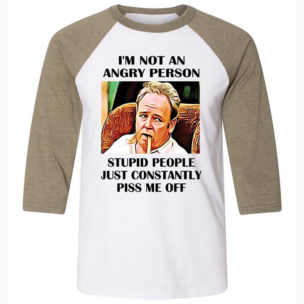 I'm not an angry person - White/Heather Olive - 4
