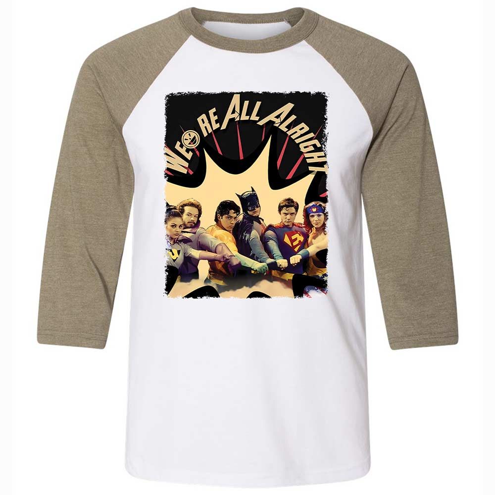 Unisex 3/4 Baseball Tee - J55144CC - White/Heather Olive - 4
