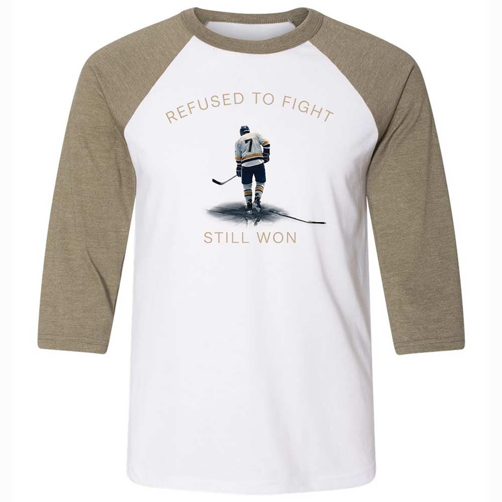 Unisex 3/4 Baseball Tee - SVPWGEXJ - White/Heather Olive - 4