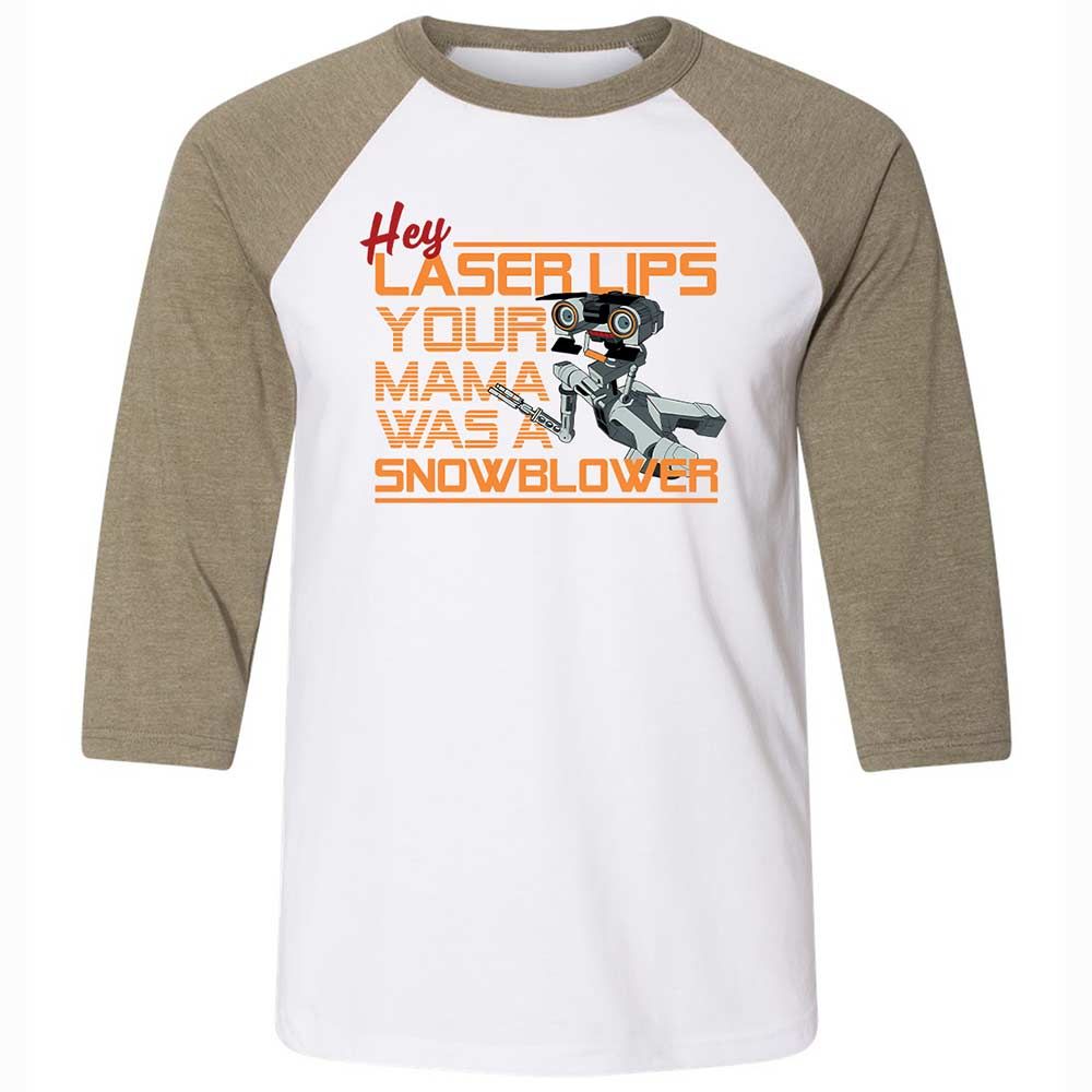 Your Mama was a Snowblower - White/Heather Olive - 4
