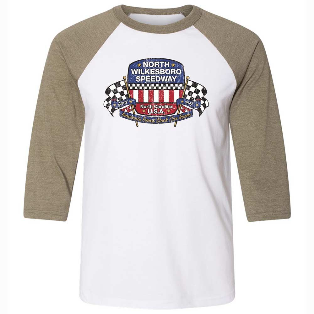 Unisex 3/4 Baseball Tee - 85WRAU1F - White/Heather Olive - 4