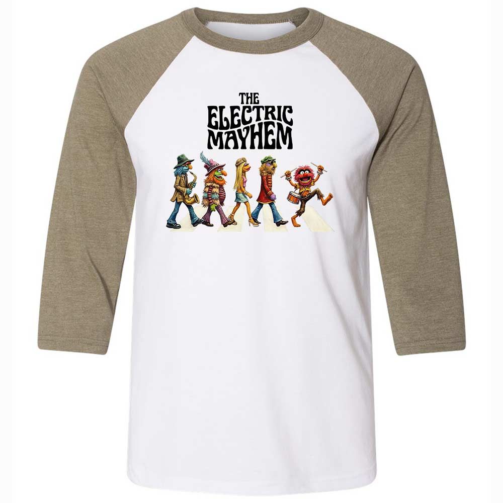 Unisex 3/4 Baseball Tee - 6M6W1B43 - White/Heather Olive - 4