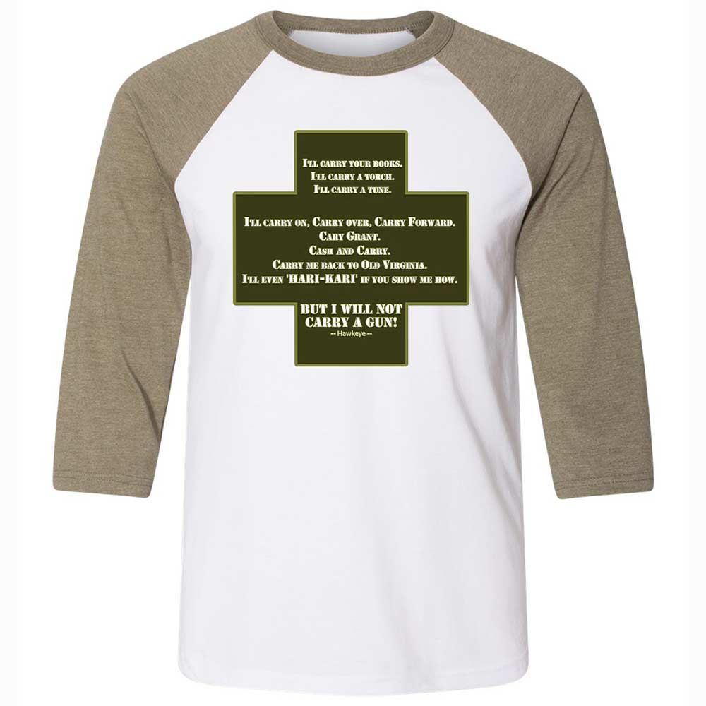 I Will Not Carry a Gun - White/Heather Olive - 4