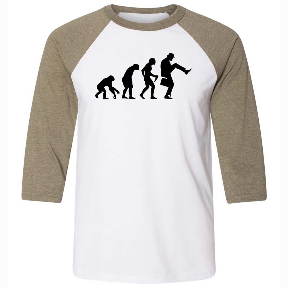 Unisex 3/4 Baseball Tee - QFLBRKZW - White/Heather Olive - 4