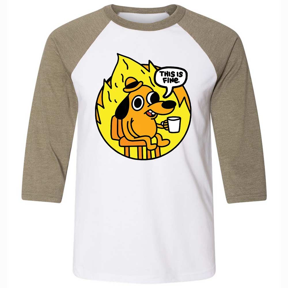 This is Fine - White/Heather Olive - 4