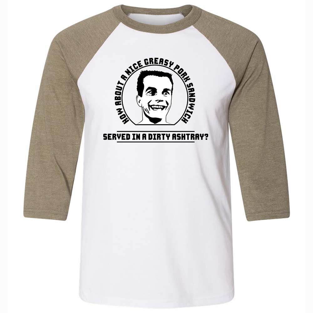 Unisex 3/4 Baseball Tee - 5X94EEDM - White/Heather Olive - 4