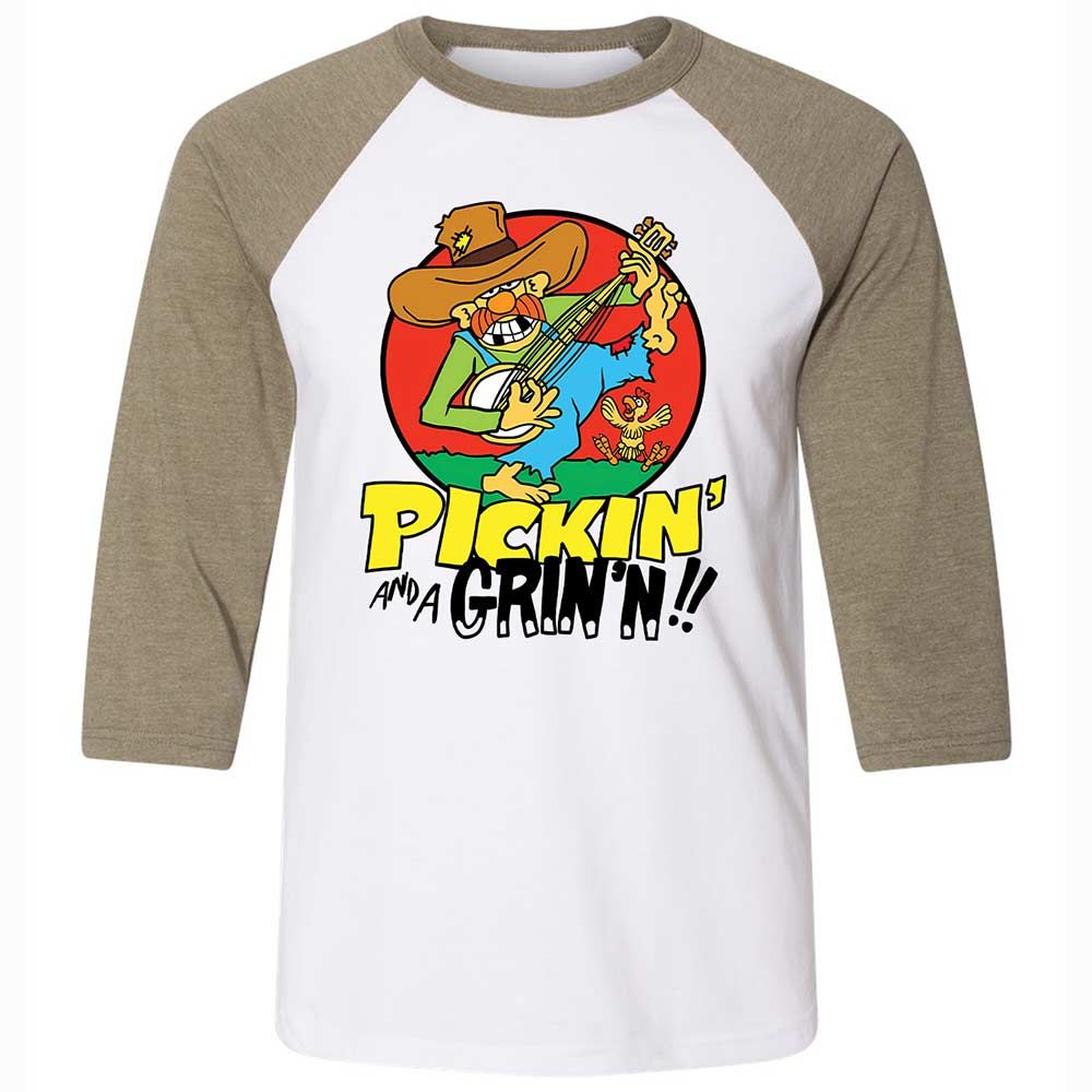 Pickin' and a Grinnin - White/Heather Olive - 4