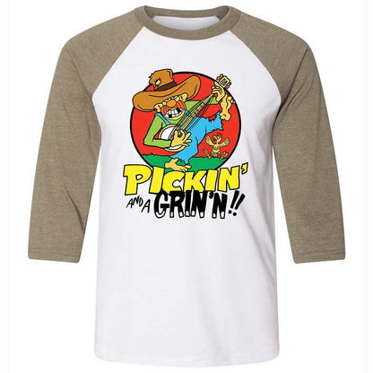 Pickin' and a Grinnin - White/Heather Olive - 4