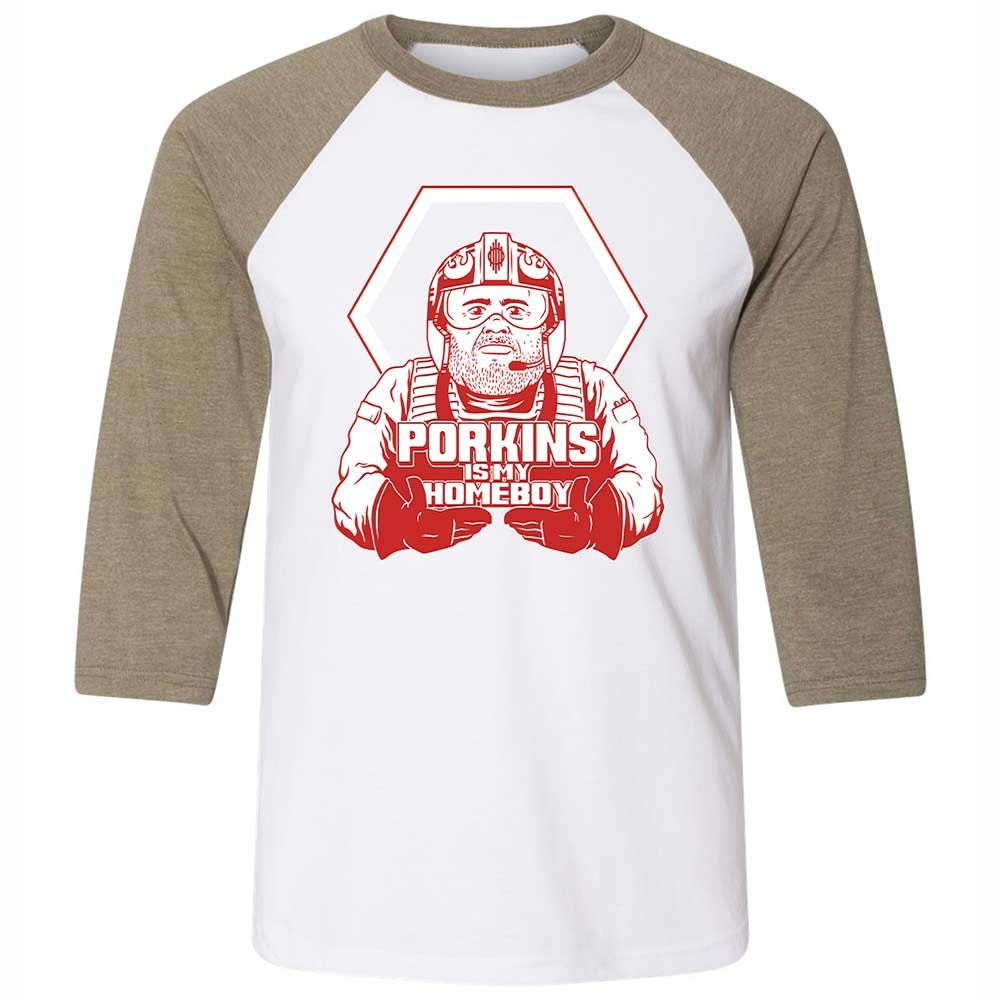 Porkins Is My Homeboy - White/Heather Olive - 4