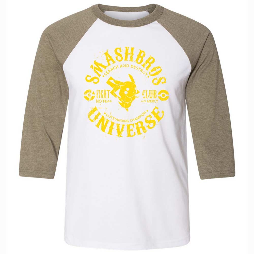 Unisex 3/4 Baseball Tee - GYJFH7M5 - White/Heather Olive - 4