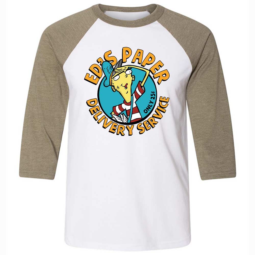 Unisex 3/4 Baseball Tee - EGMQ9XRN - White/Heather Olive - 4