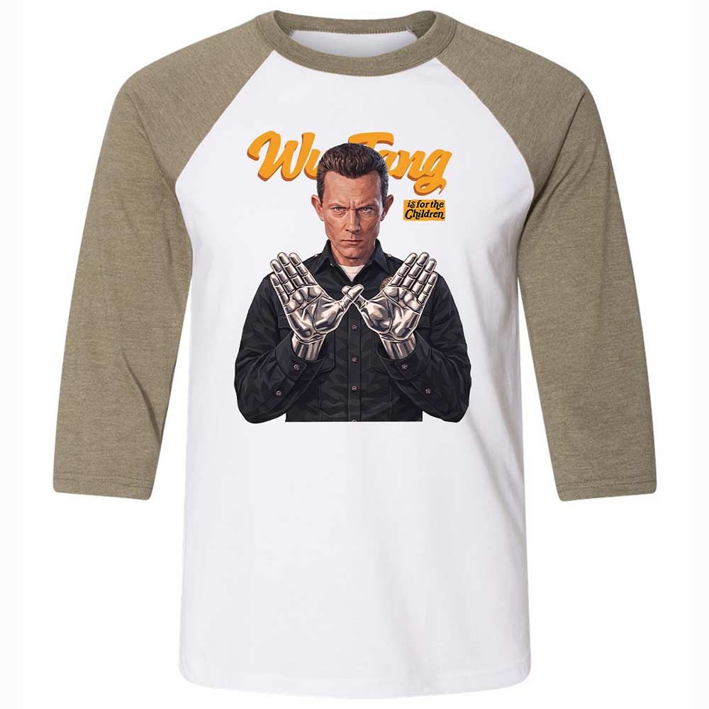 Unisex 3/4 Baseball Tee - Black - White/Heather Olive - 4